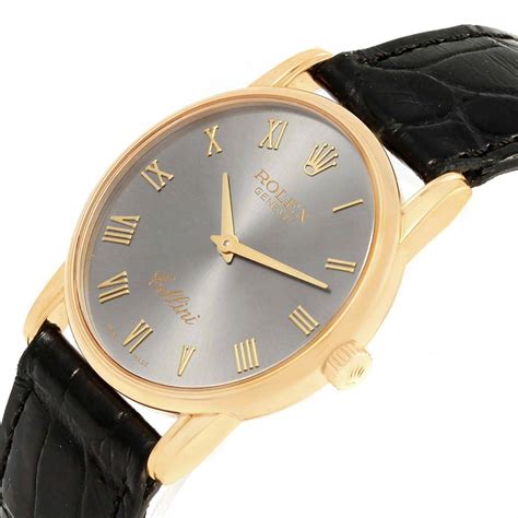 Rolex Cellini Classic Yellow Gold Slate Dial Watches 5116